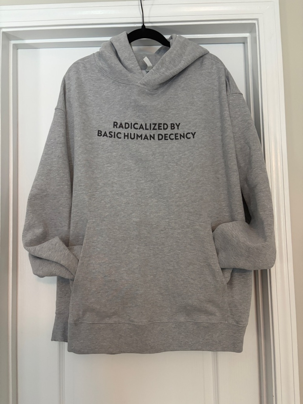 Gray Hoodie with Black Statement Text - Picture 2 of 5